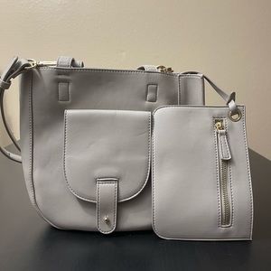 2 pc sets mini tote light grey color